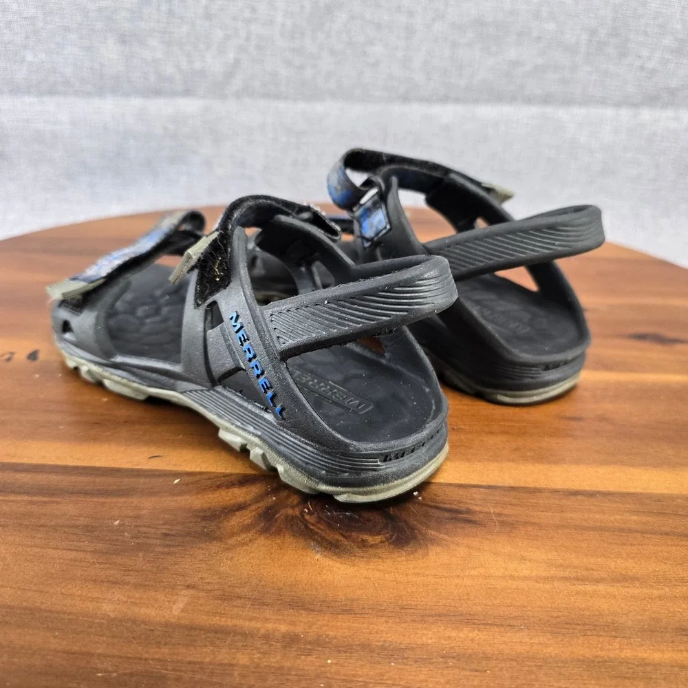 Merrell Hydro Drift Kids Sandals US 2 Black Blue Adjustable Straps Sporty Casual